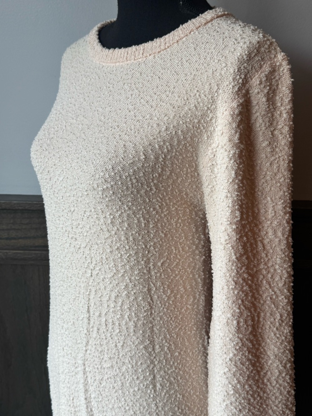 Saodimallsu Cream Textured Long Sleeve Dress - Women small - Picture 2 of 8